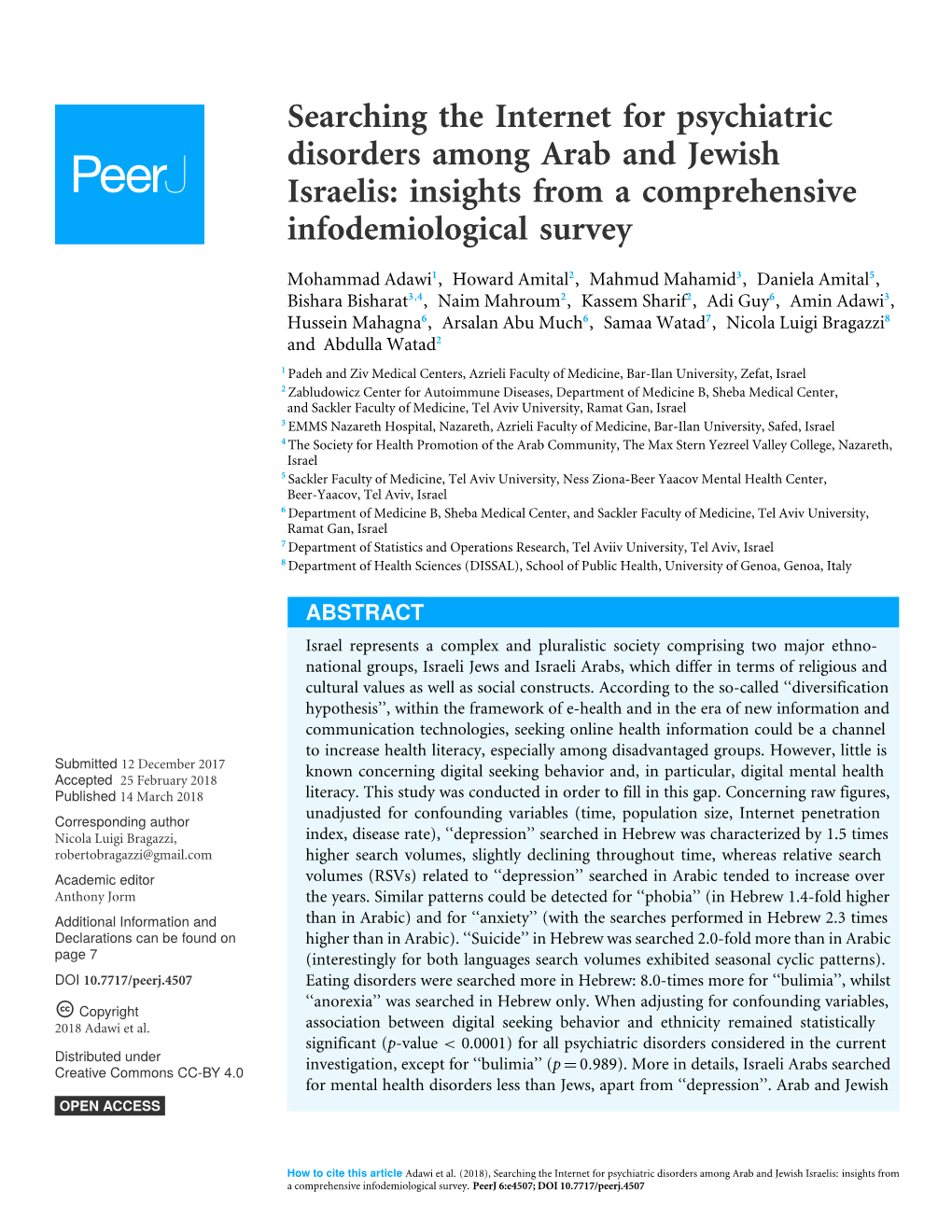 Searching the Internet for Psychiatric Disorders Among Arab and Jewish Israelis: Insights from a Comprehensive Infodemiological Survey