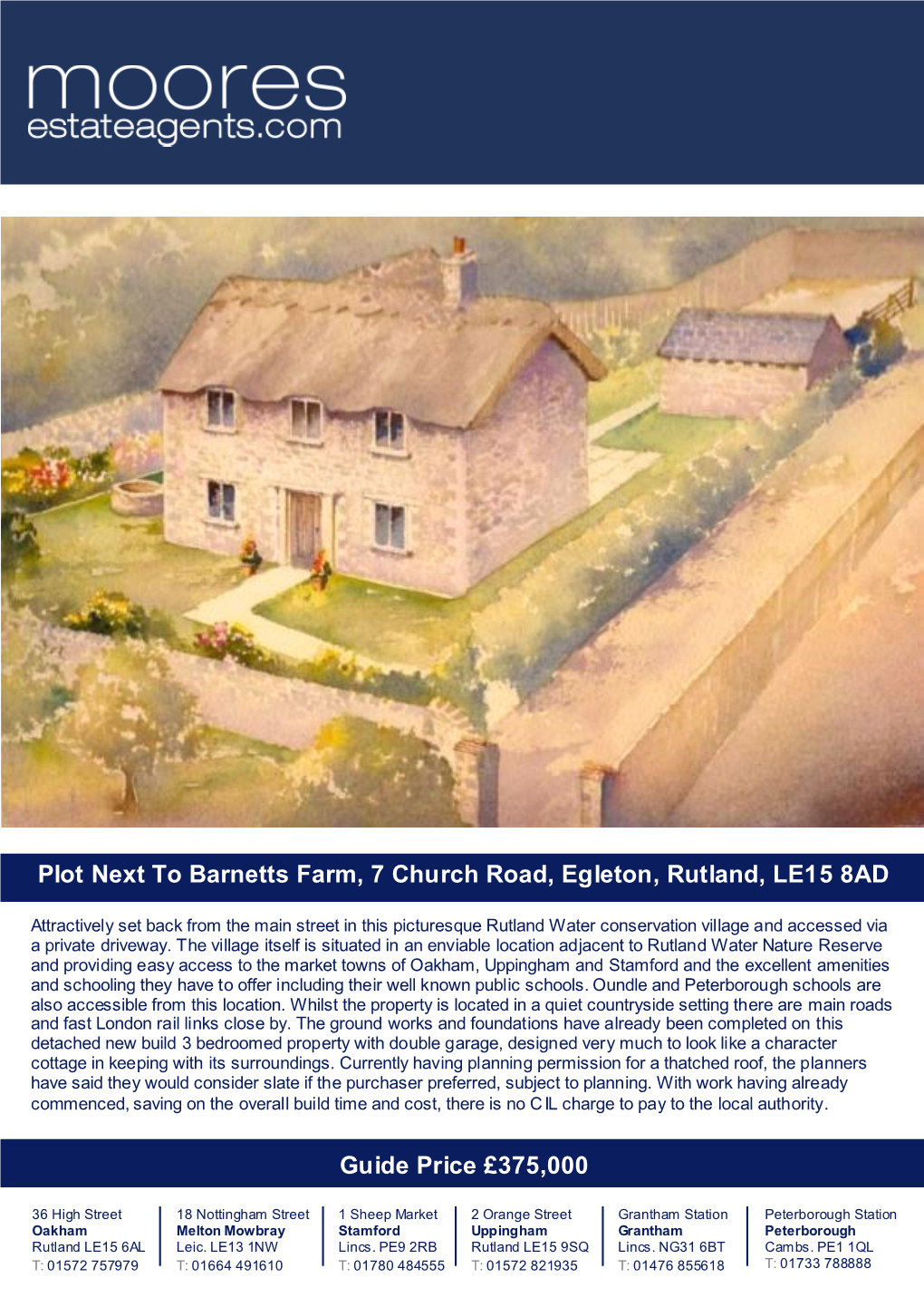 Plot Next to Barnetts Farm, 7 Church Road, Egleton, Rutland, LE15 8AD