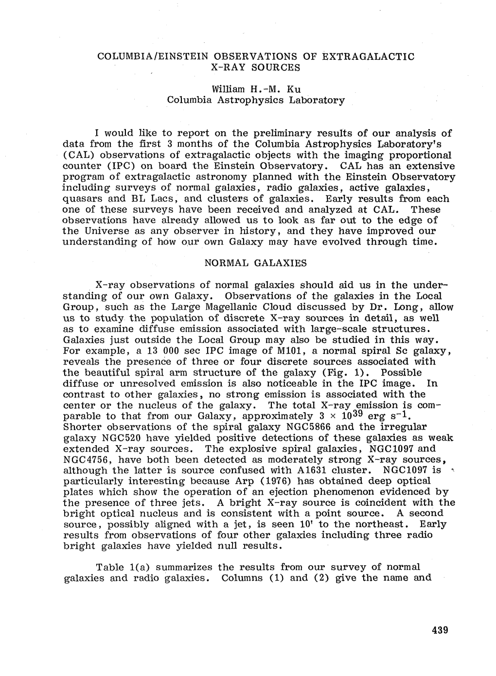 Columbiaieinstein Observations of Extragalactic X-Ray Sources