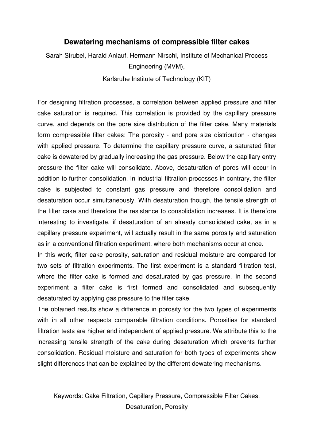 Dewatering Mechanisms of Compressible Filter Cakes