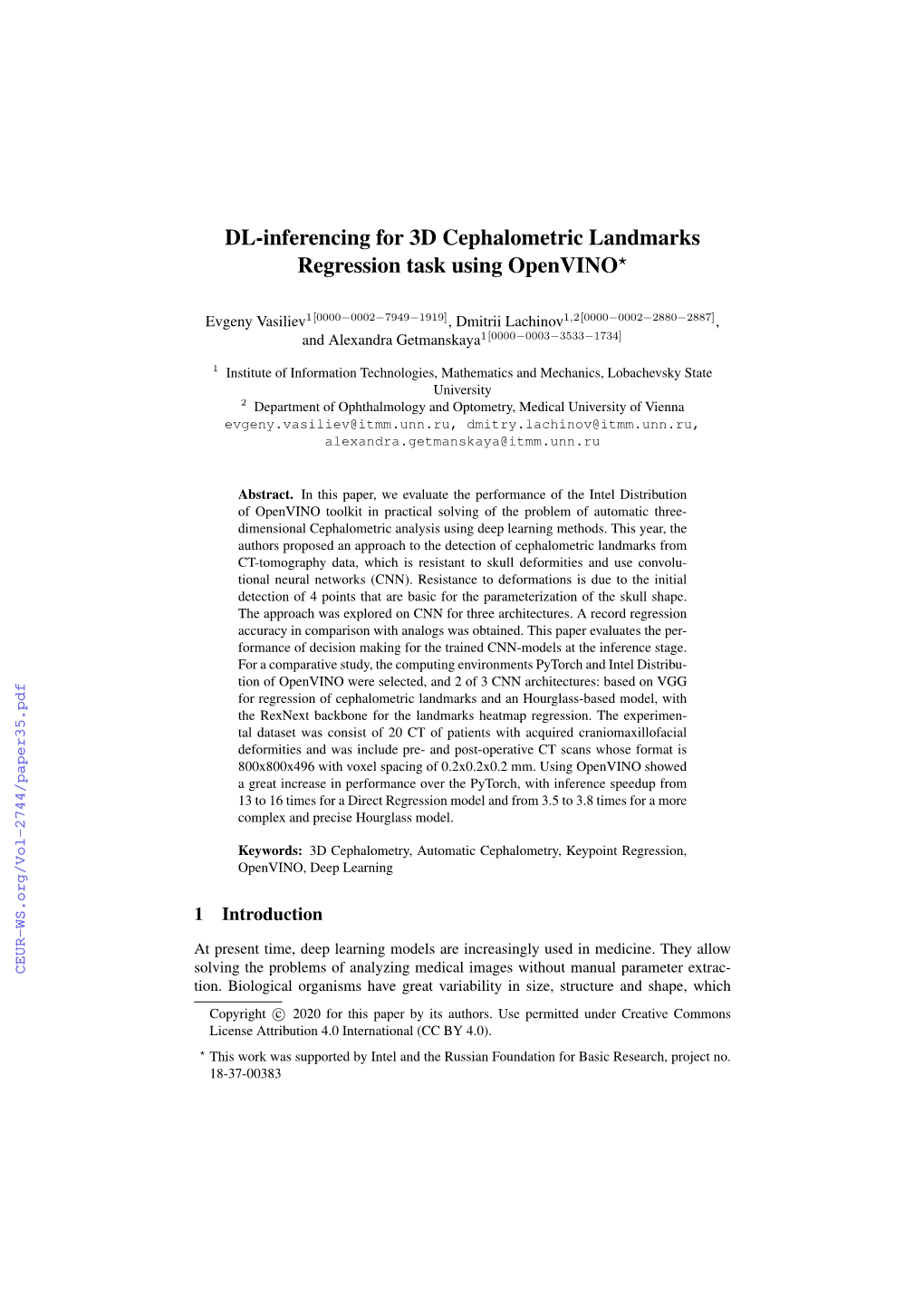 DL-Inferencing for 3D Cephalometric Landmarks Regression Task Using Openvino?