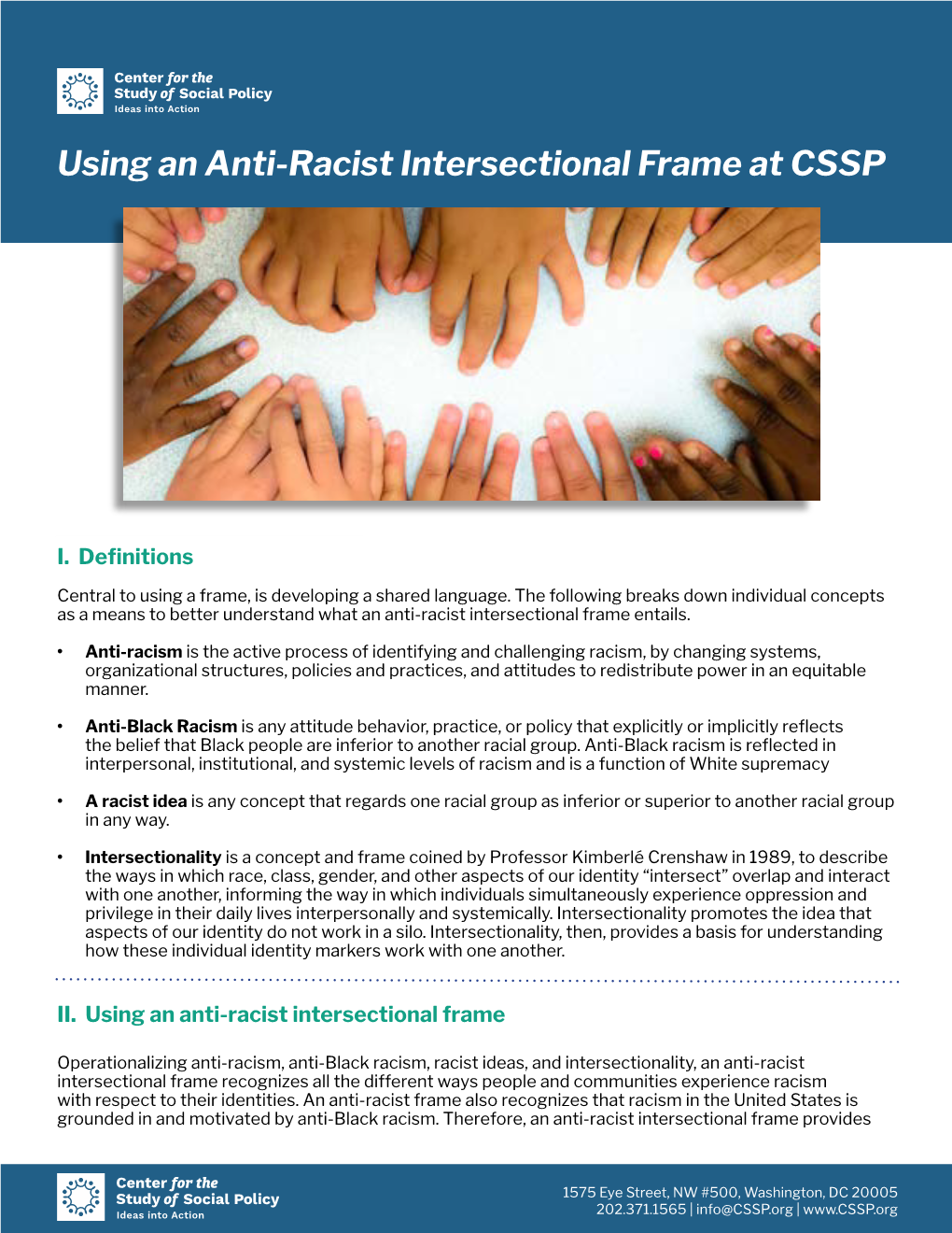 Using an Anti-Racist Intersectional Frame at CSSP