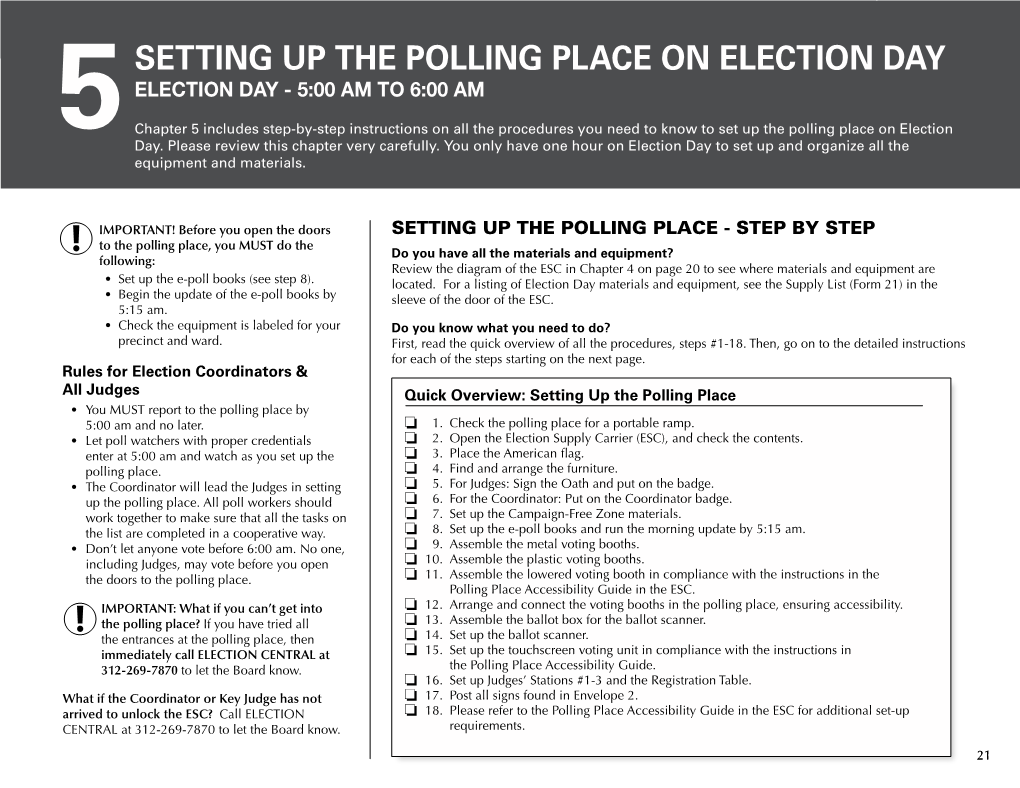 Setting up Polling Place on Election