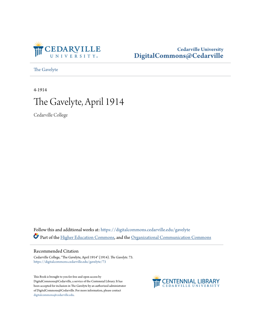 The Gavelyte, April 1914