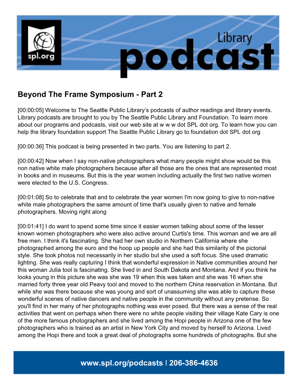 Beyond the Frame Symposium - Part 2