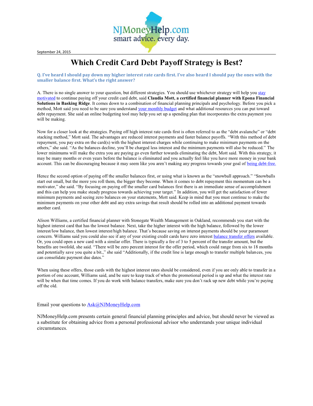 Credit Card Debt Payoff Strategies