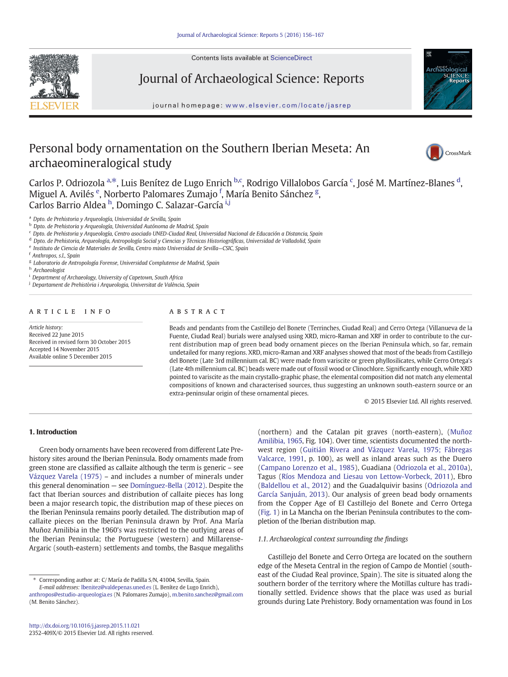 Personal Body Ornamentation on the Southern Iberian Meseta: an Archaeomineralogical Study