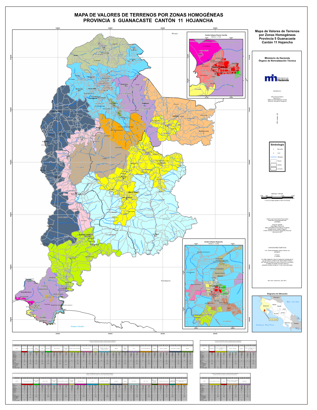 Mapa Del Cantón Hojancha 11, Distrito 01