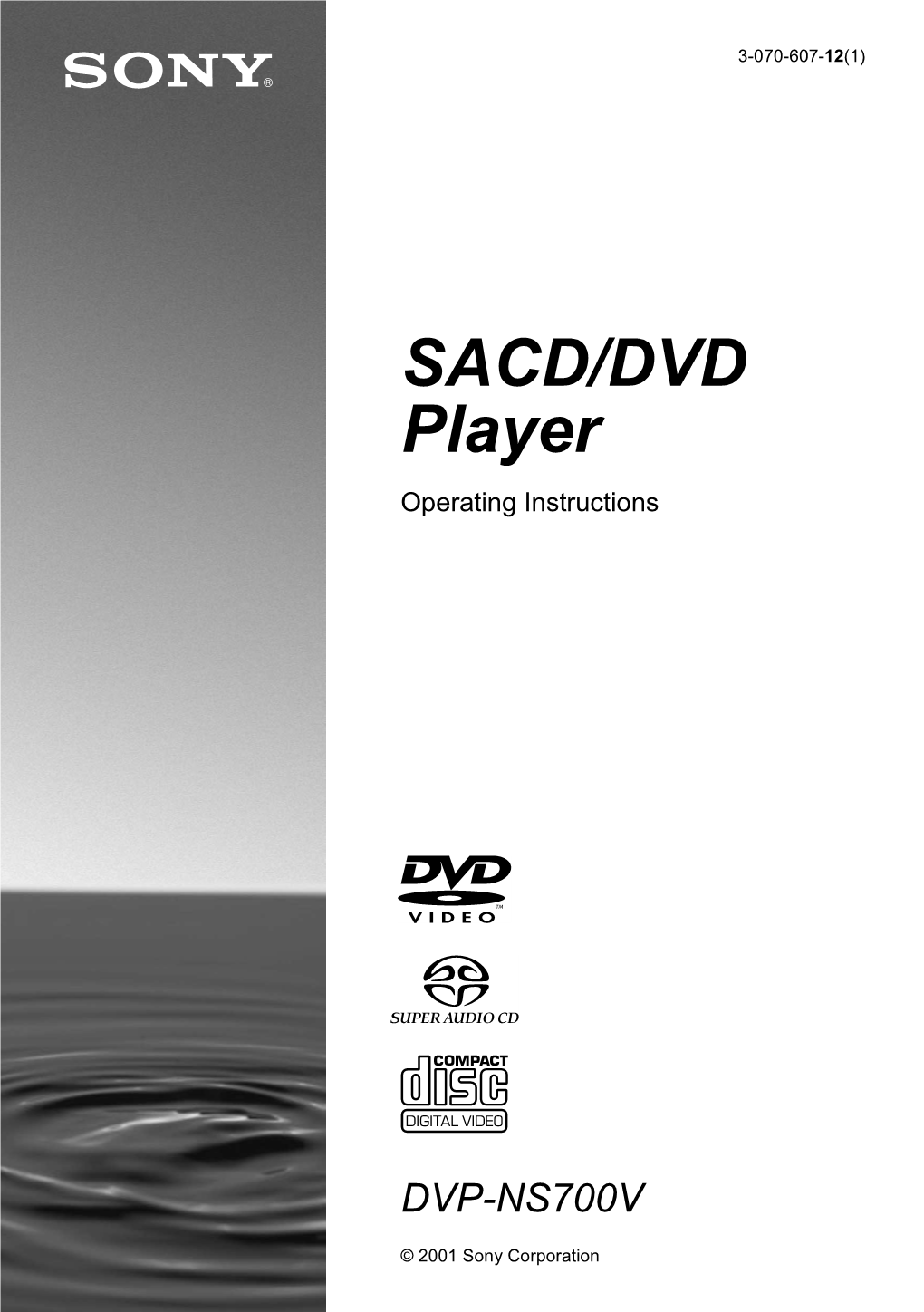 SACD/DVD Player Operating Instructions