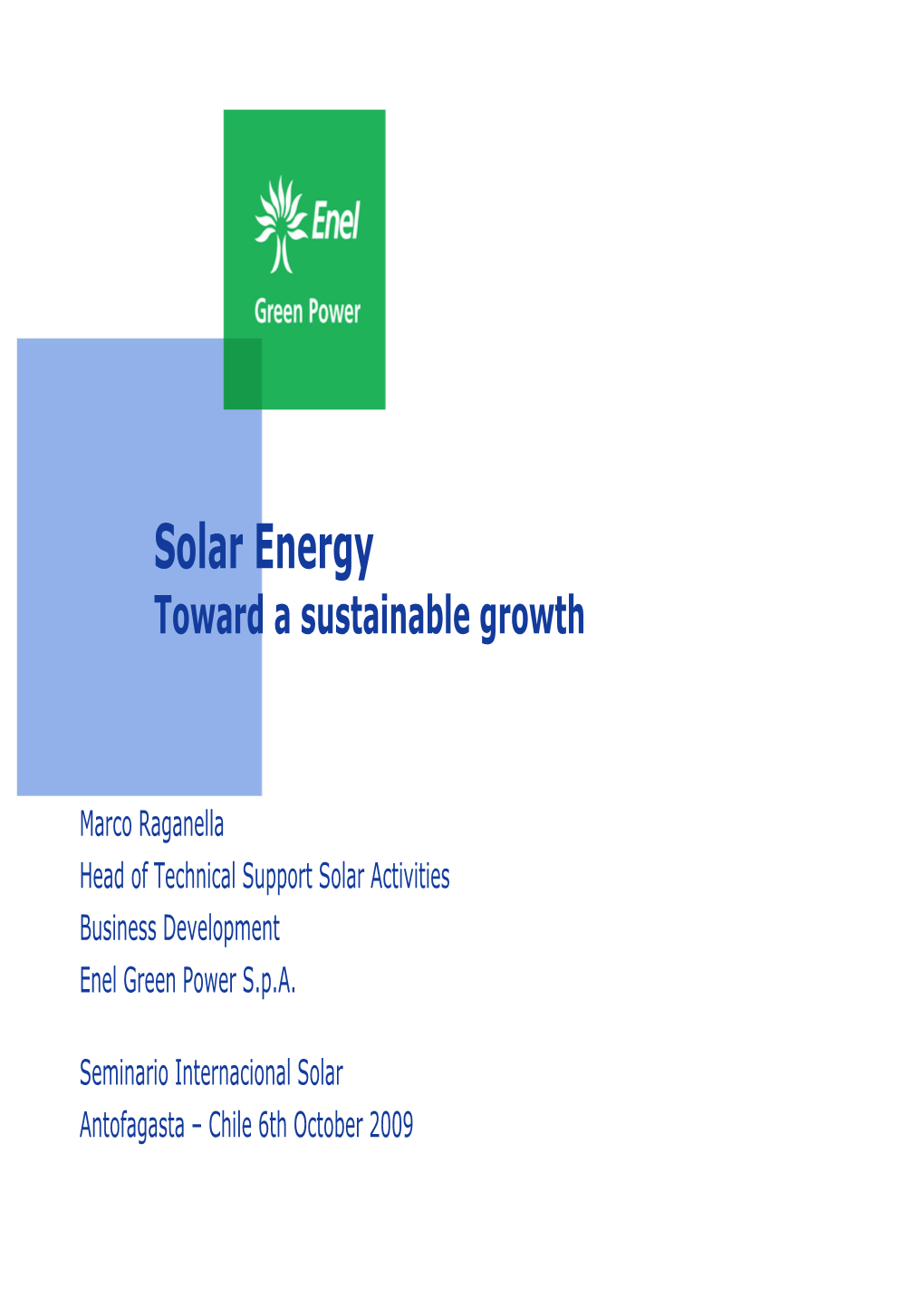 Solar Energy Toward a Sustainable Growth