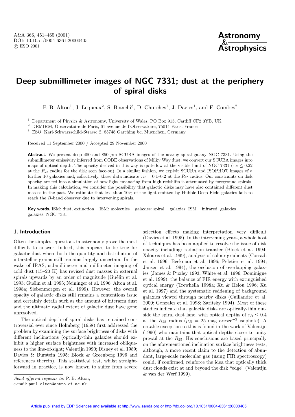 Deep Submillimeter Images of NGC 7331; Dust at the Periphery of Spiral Disks