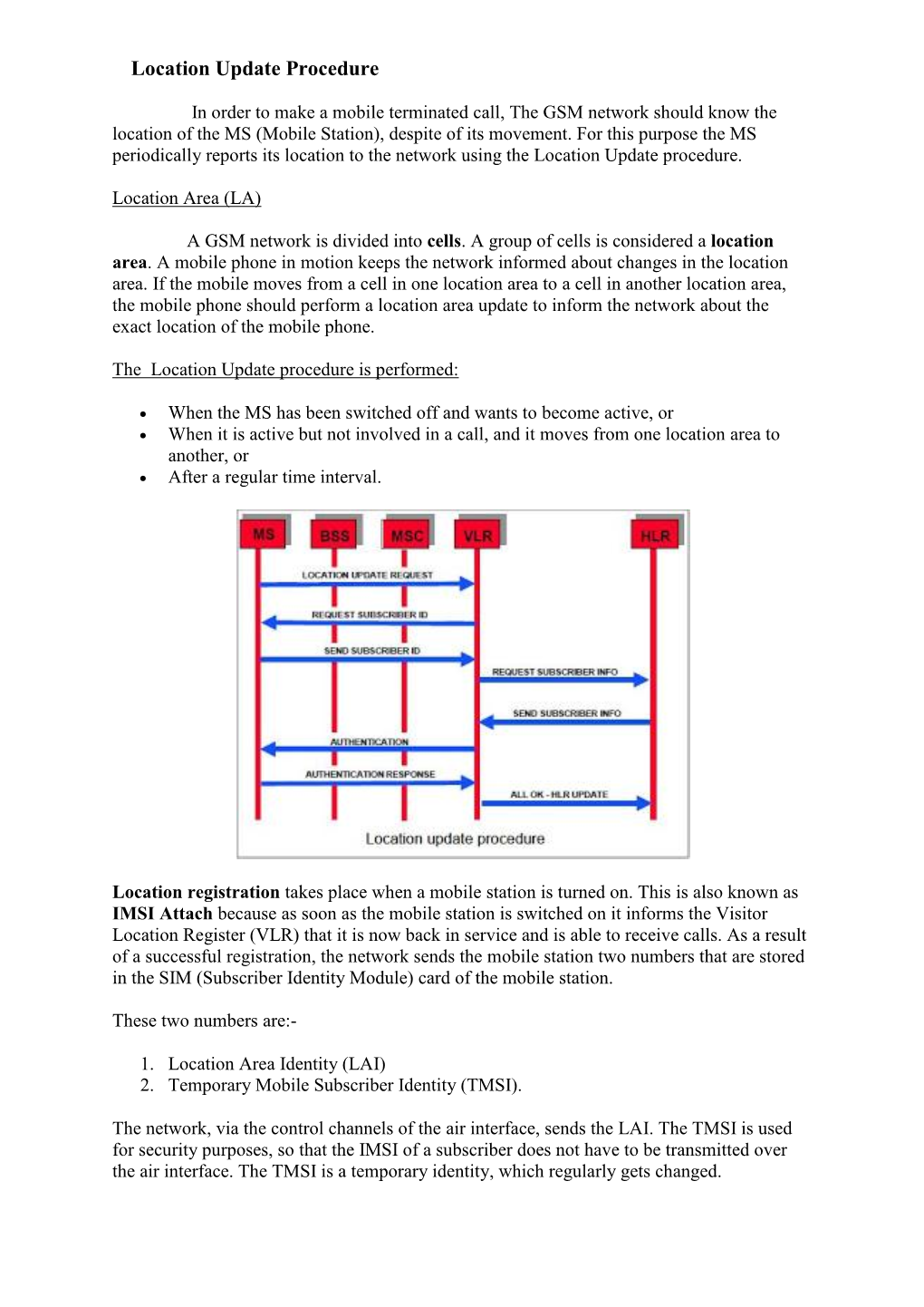 Location Update Procedure