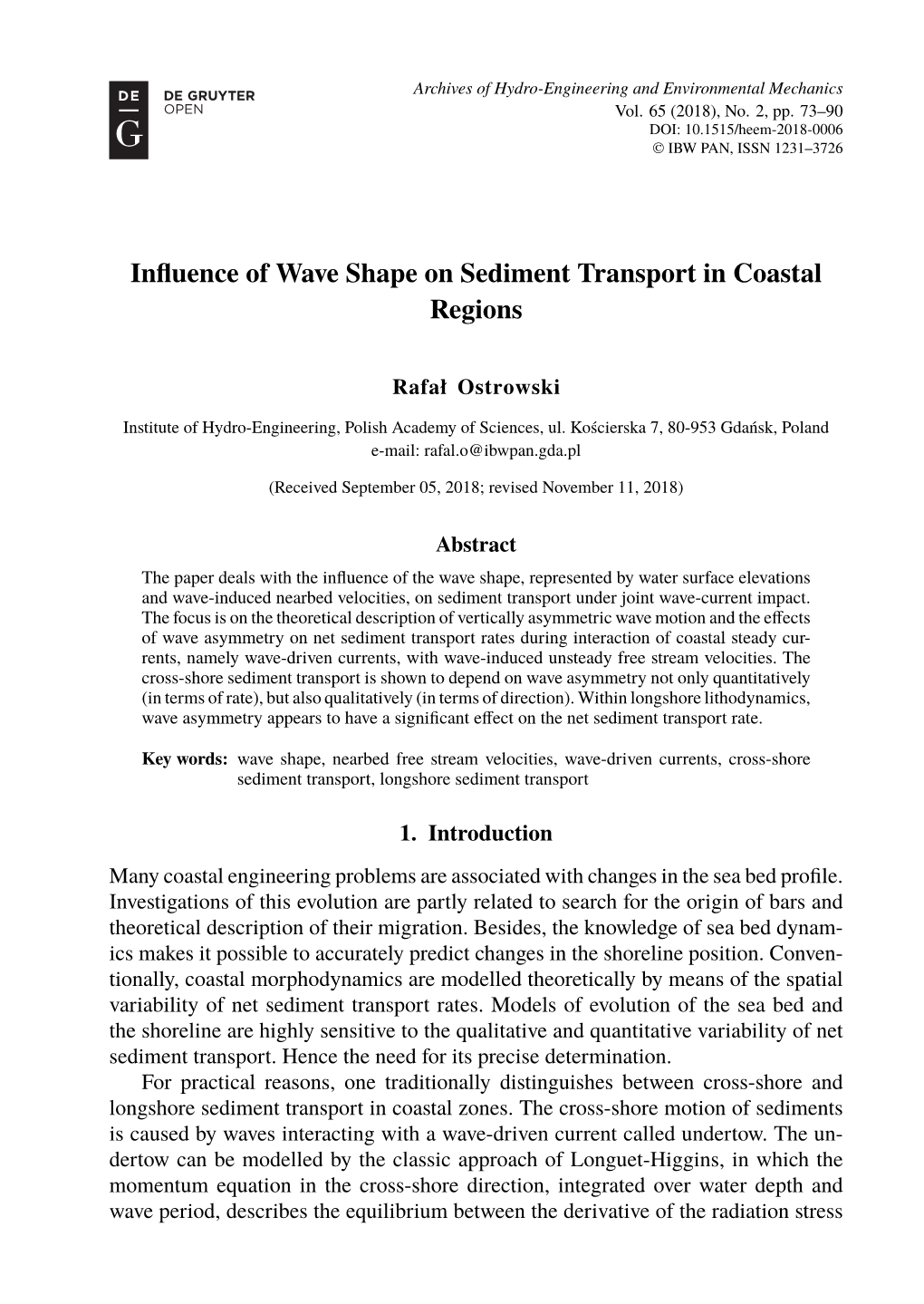 Influence of Wave Shape on Sediment Transport in Coastal Regions