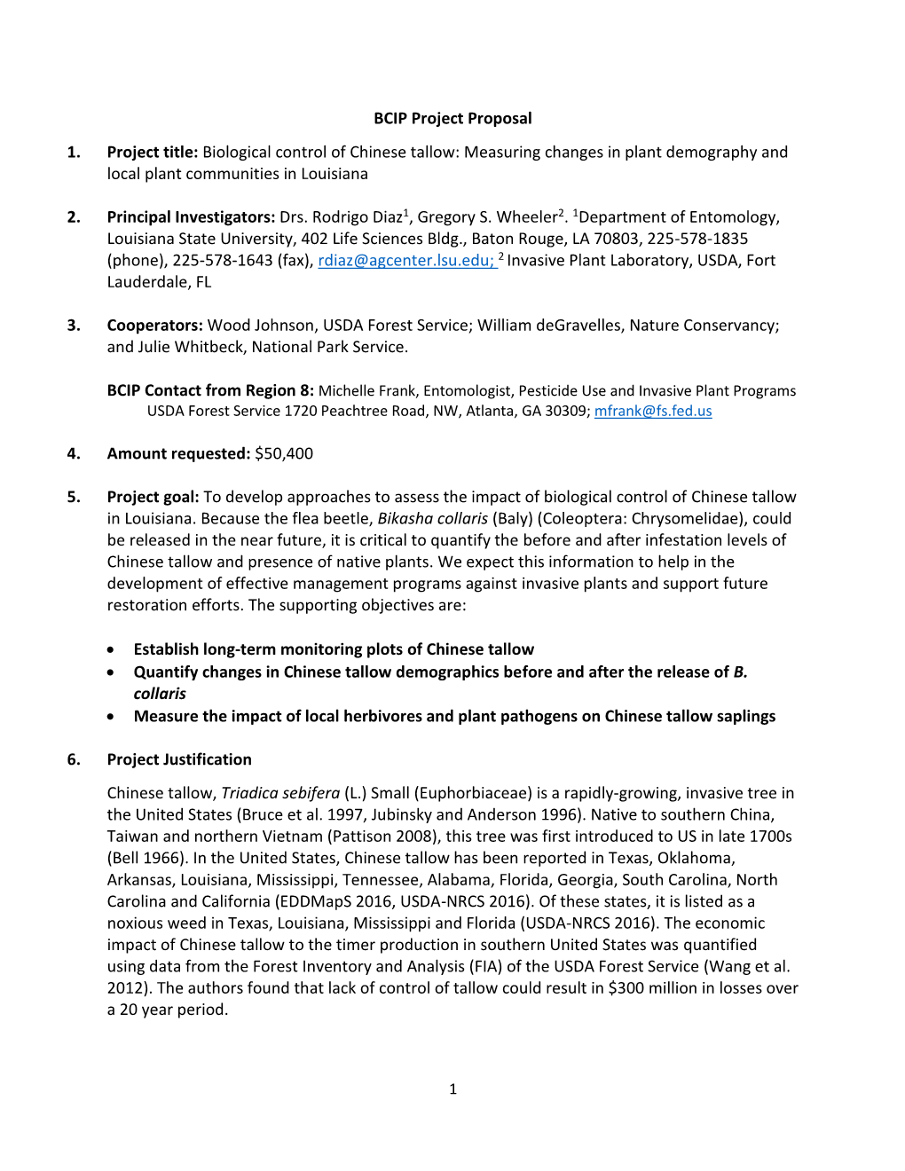 Chinese Tallow Proposal