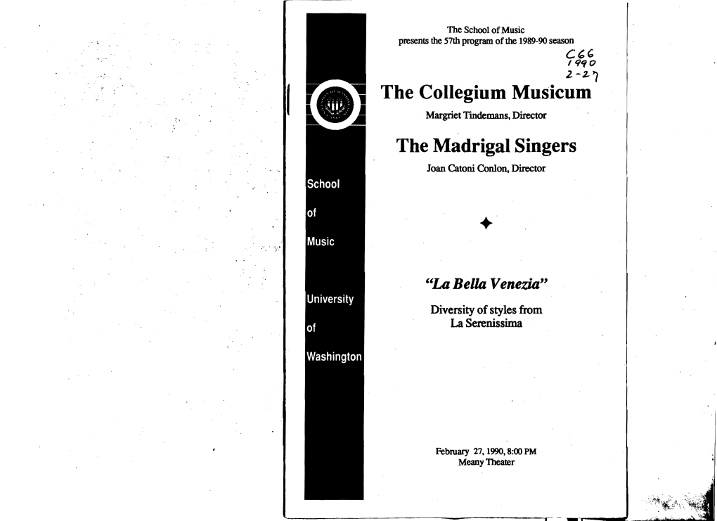 The Collegium Musicum the Madrigal Singers