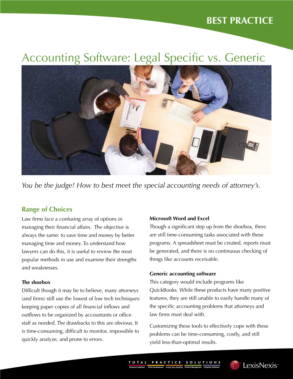 Accounting Software: Legal Specific Vs