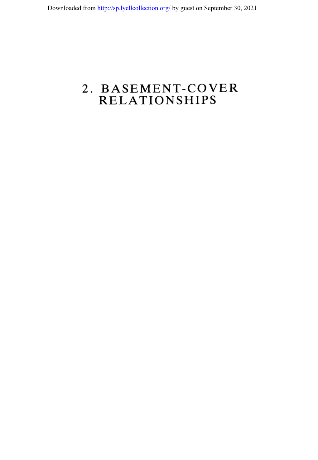 Map: Basement-Cover Relationships