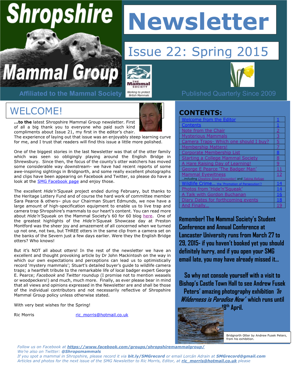 Newsletternewsletter Issue 22 Spring 2015