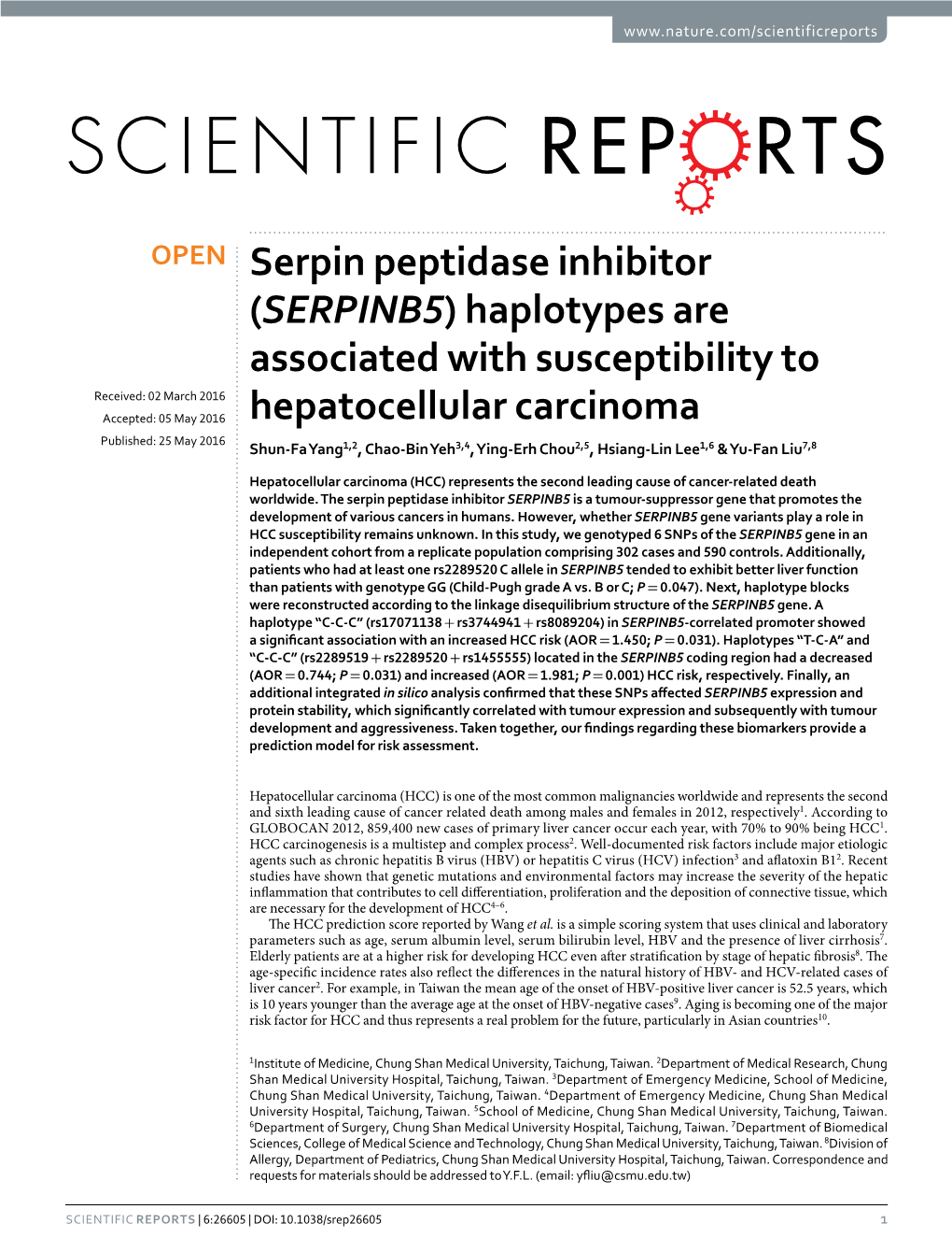 Haplotypes Are Associated with Susceptibility To