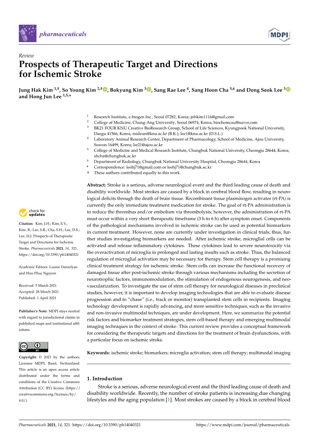 Prospects of Therapeutic Target and Directions for Ischemic Stroke