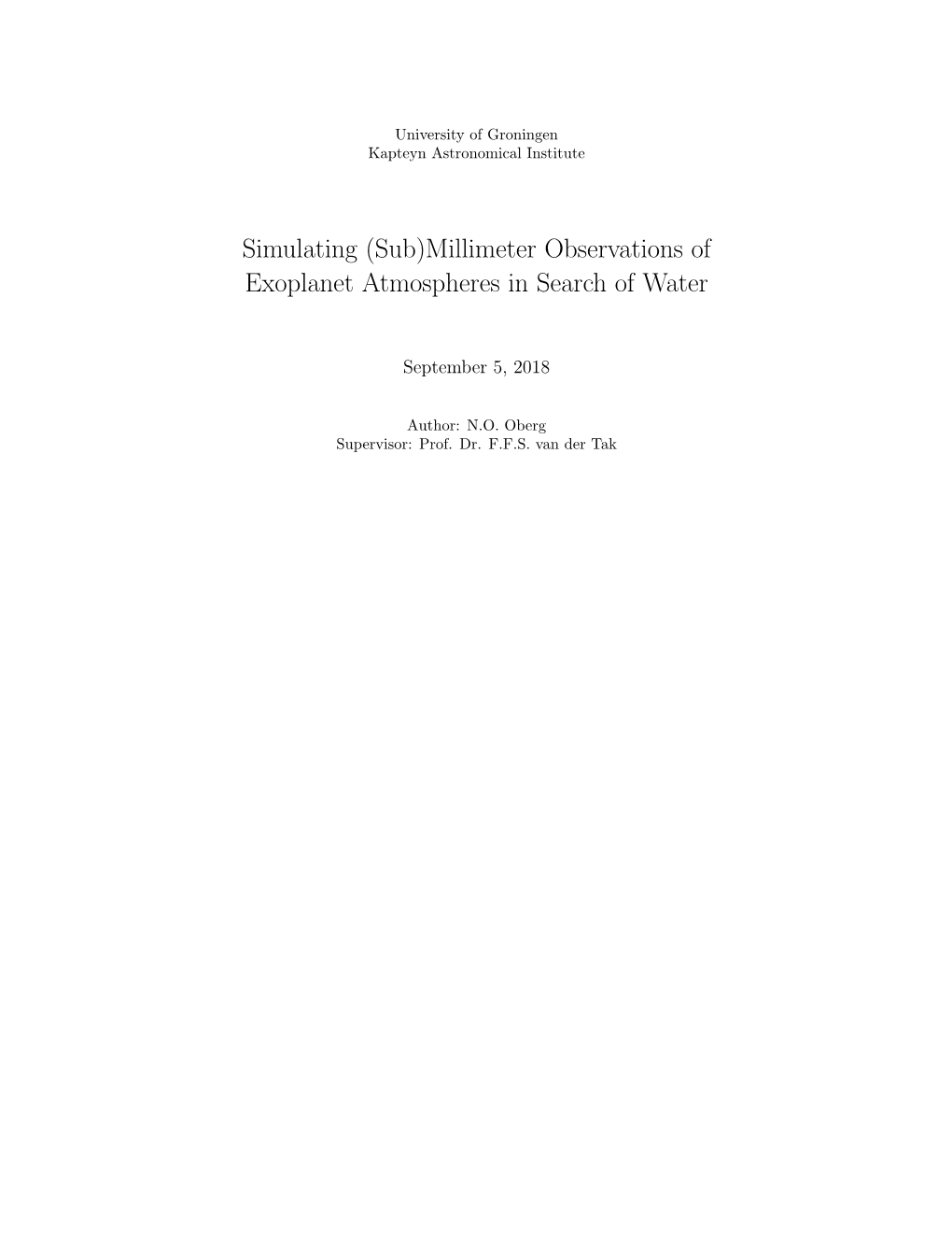 Simulating (Sub)Millimeter Observations of Exoplanet Atmospheres in Search of Water