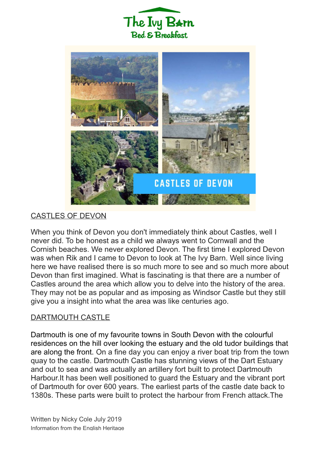 CASTLES of DEVON When You Think of Devon