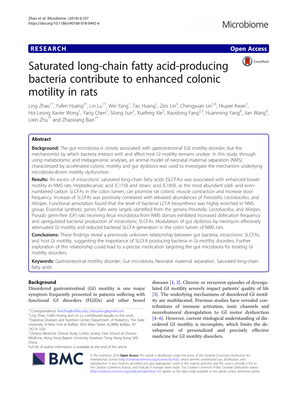 Saturated Long-Chain Fatty Acid-Producing Bacteria Contribute