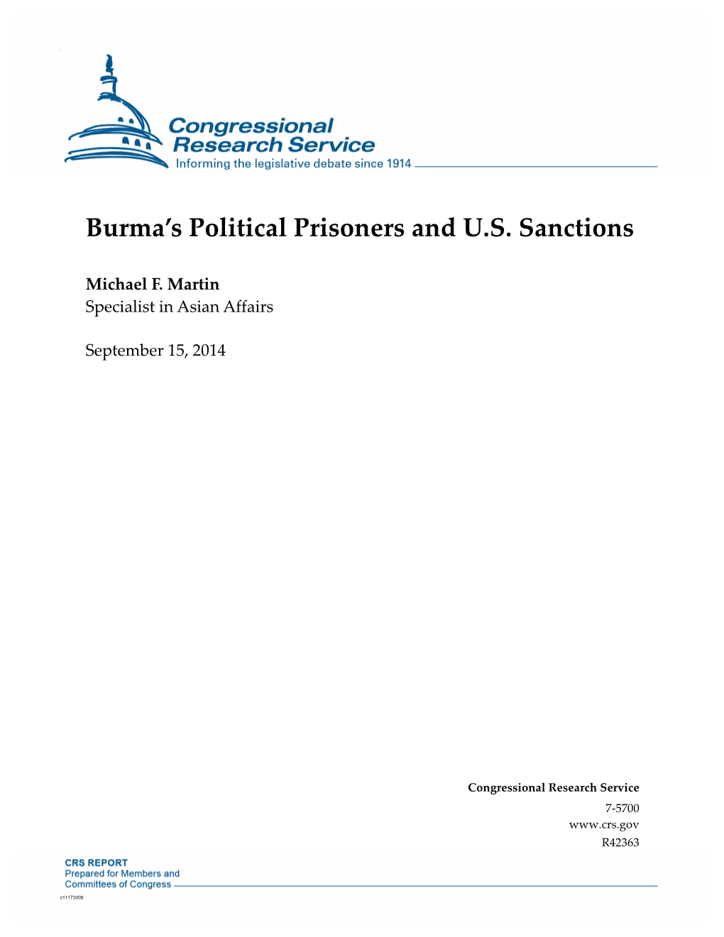 Burma's Political Prisoners and U.S. Sanctions