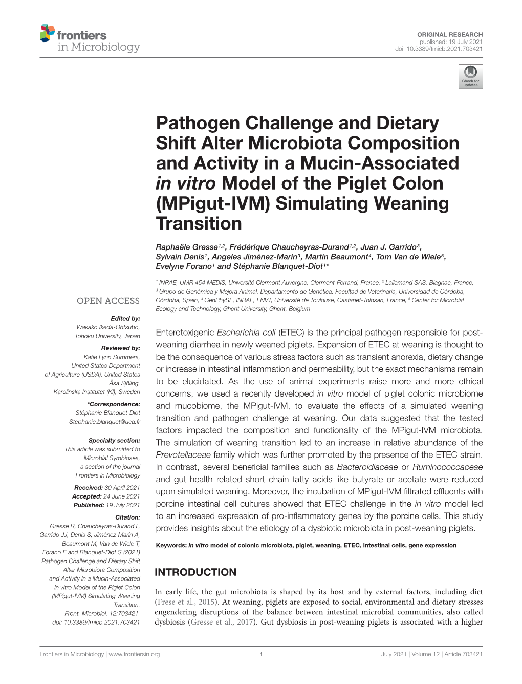 Pathogen Challenge and Dietary Shift Alter Microbiota Composition And