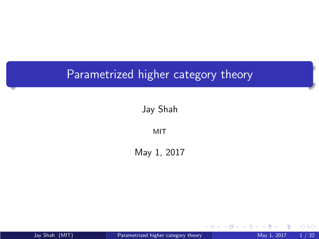 Parametrized Higher Category Theory