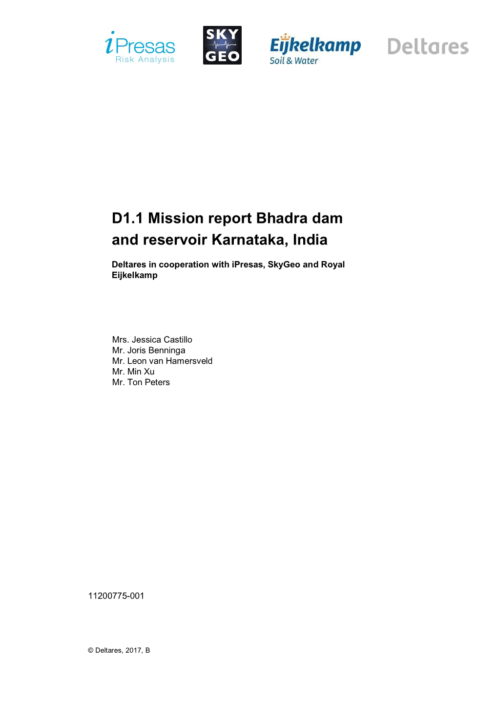 D1.1 Mission Report Bhadra Dam and Reservoir Karnataka, India