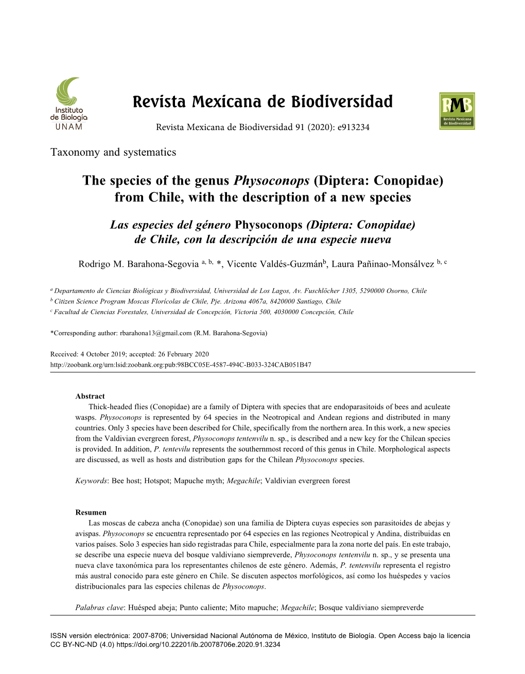 Revista Mexicana De Biodiversidad