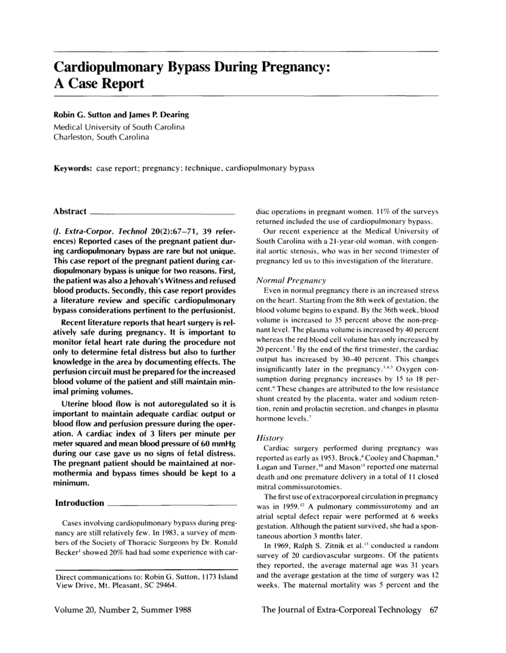 Cardiopulmonary Bypass During Pregnancy: a Case Report