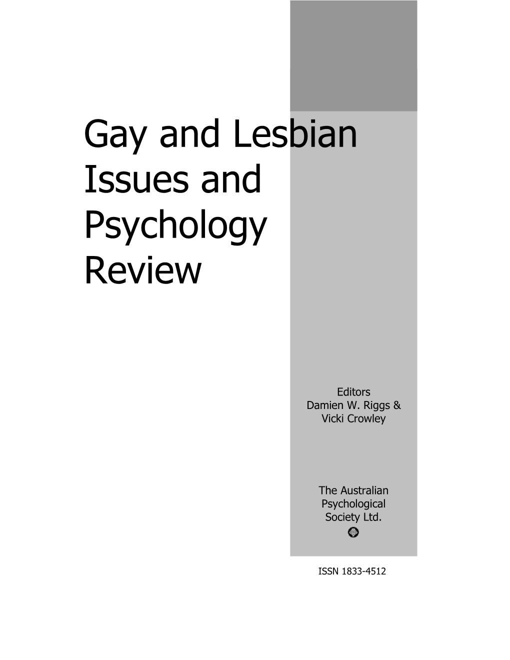 Gay and Lesbian Issues and Psychology Review