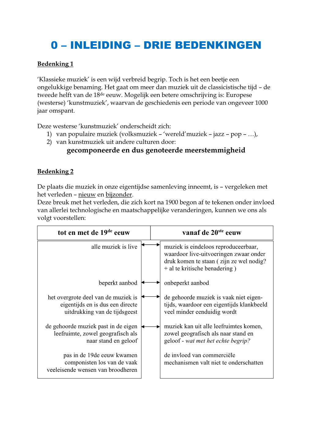 0 – Inleiding – Drie Bedenkingen