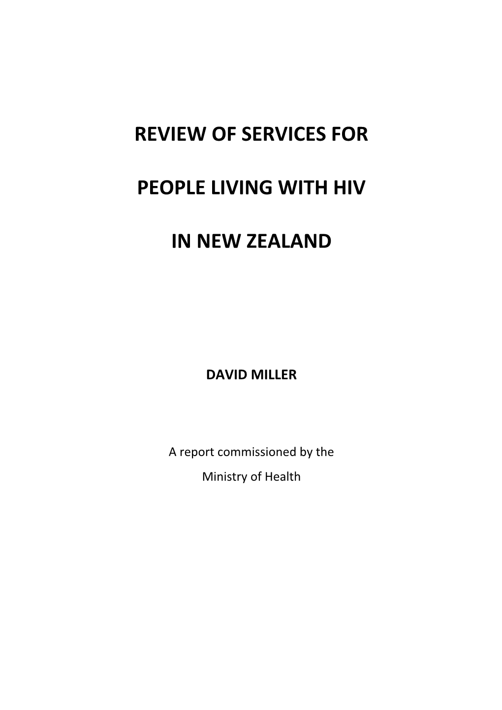 Review of Services for People Living with HIV in New Zealand