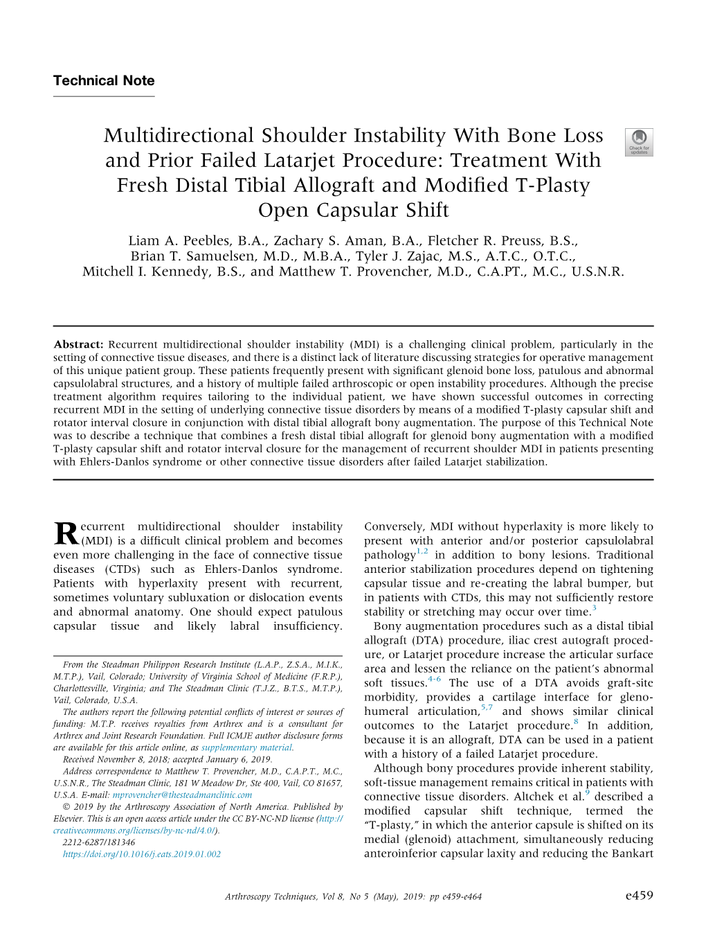 Multidirectional Shoulder Instability with Bone Loss and Prior Failed