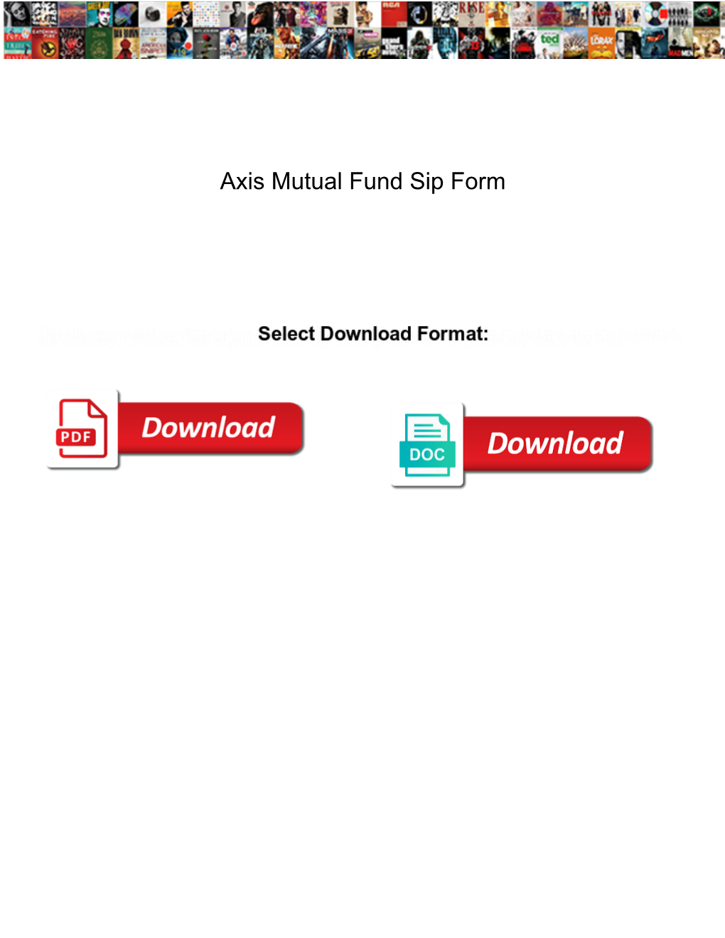 Axis Mutual Fund Sip Form