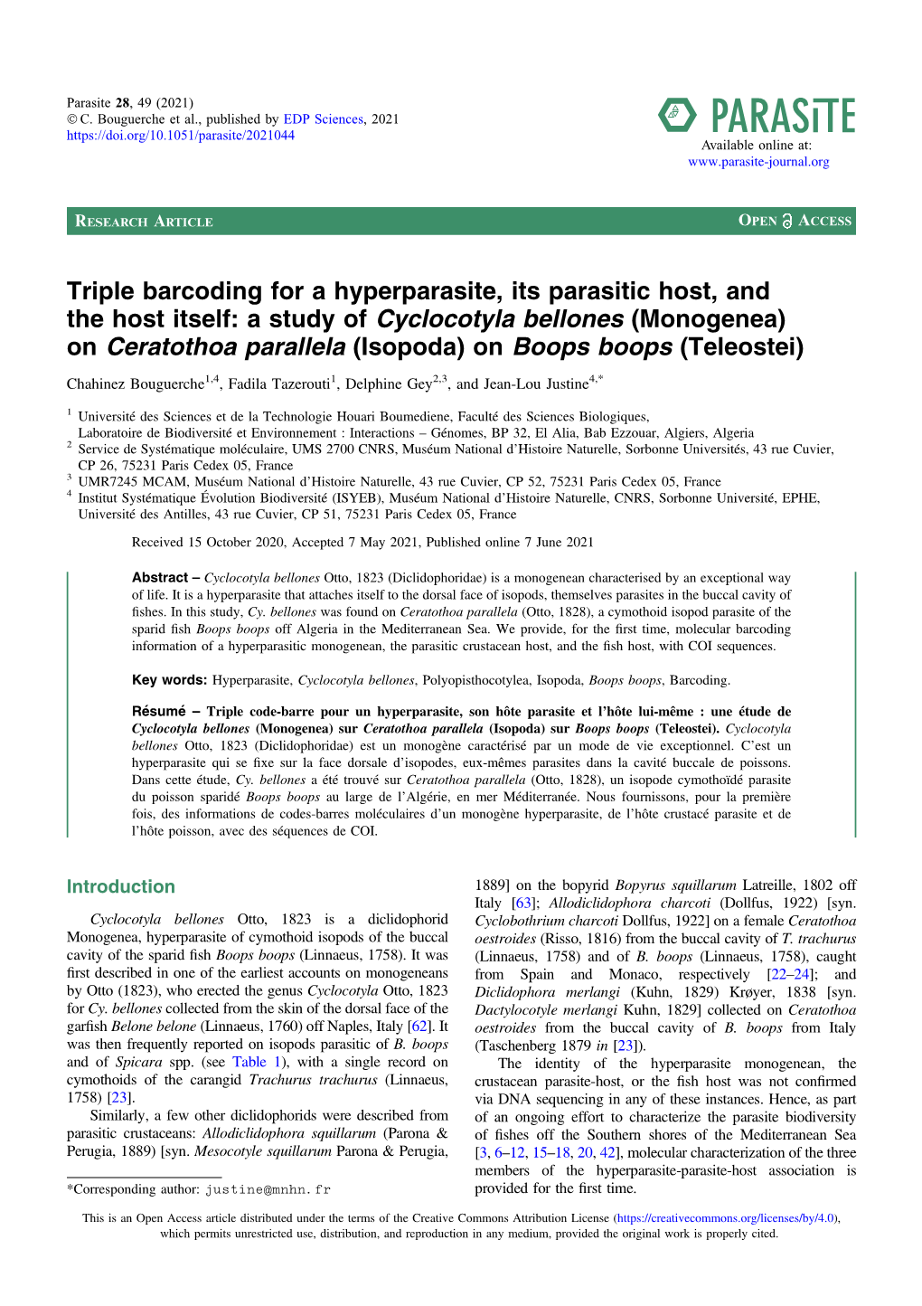 Triple Barcoding for a Hyperparasite, Its Parasitic Host, and the Host Itself