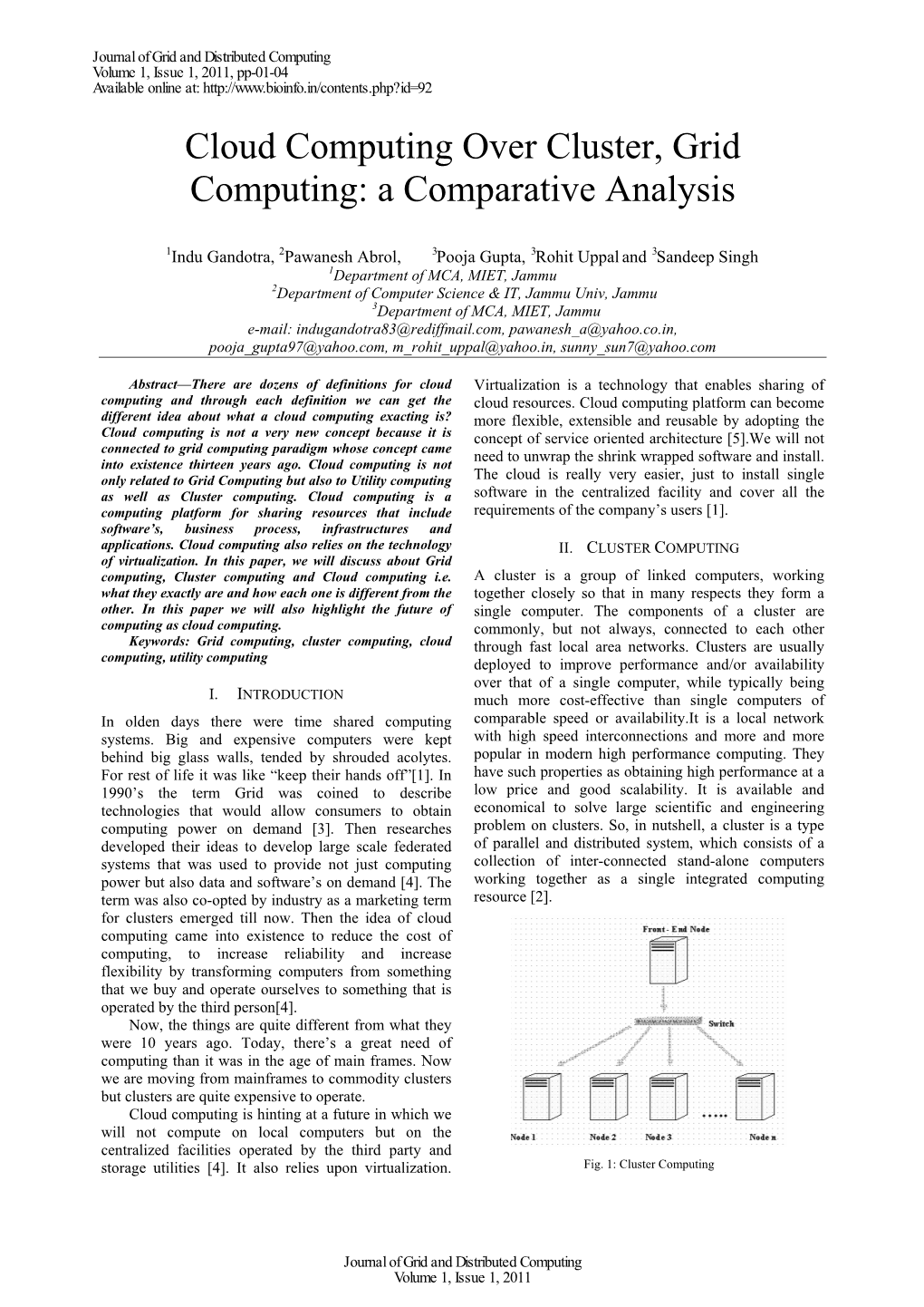 Cloud Computing Over Cluster, Grid Computing: a Comparative Analysis