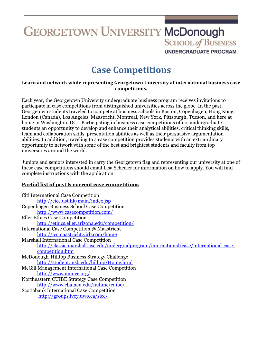 Case Competitions