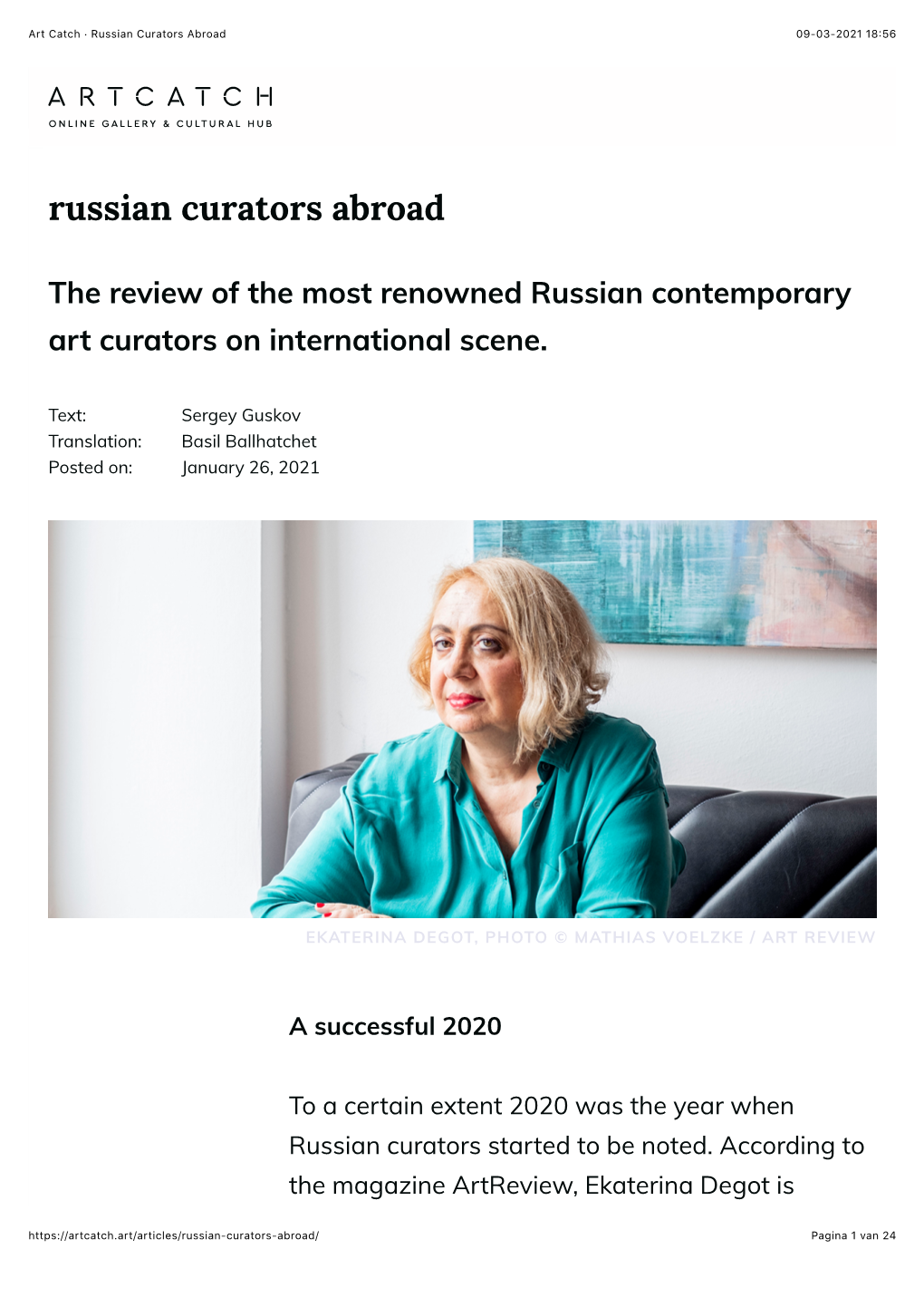 Art Catch · Russian Curators Abroad 09-03-2021 18:56