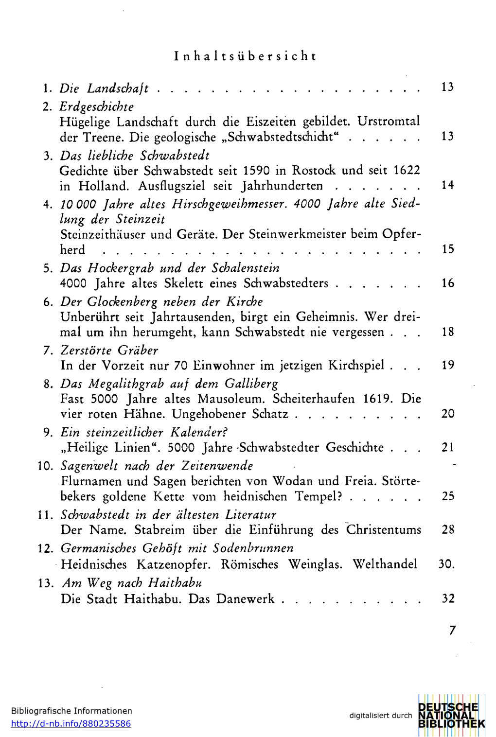 Inhaltsübersicht 1. Die Landschaft 13 2. Erdgeschichte Hügelige Landschaft Durch Die Eiszeiten Gebildet. Urstromtal Der Treene