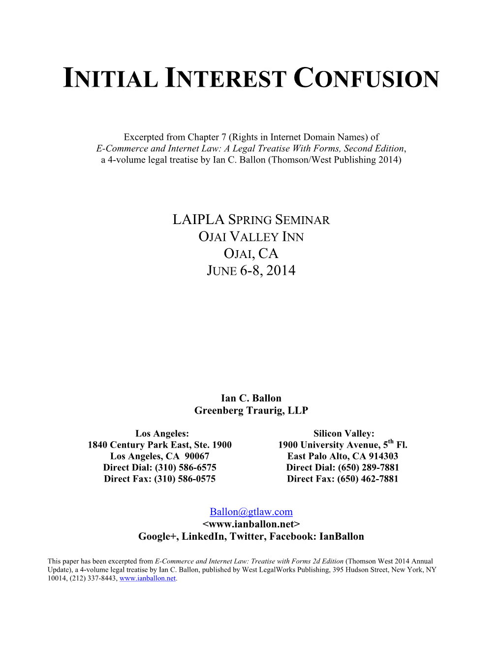 Initial Interest Confusion