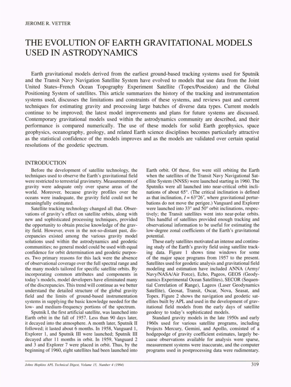 The Evolution of Earth Gravitational Models Used in Astrodynamics