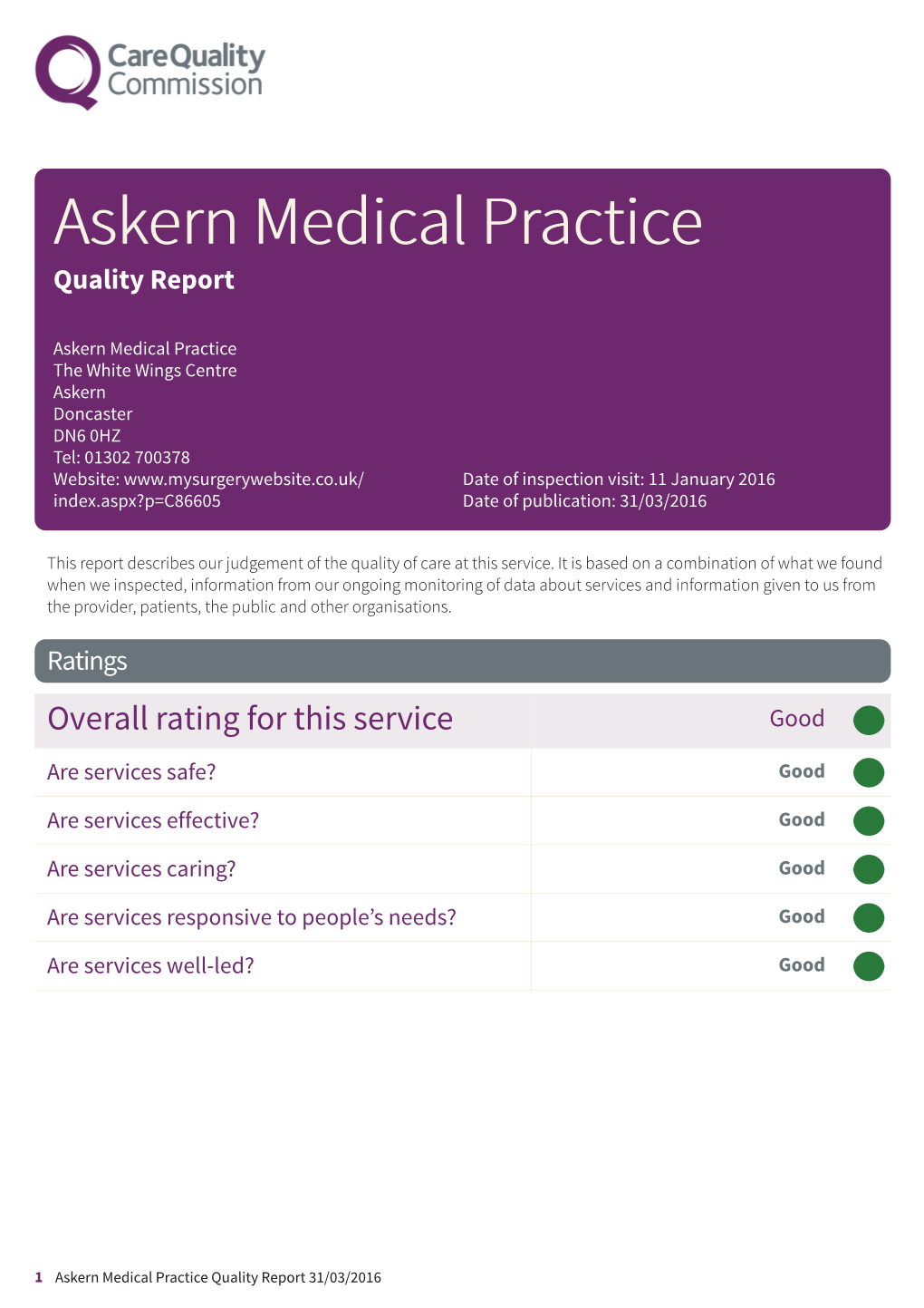 Askern Medical Practice Newapproachcomprehensive Report