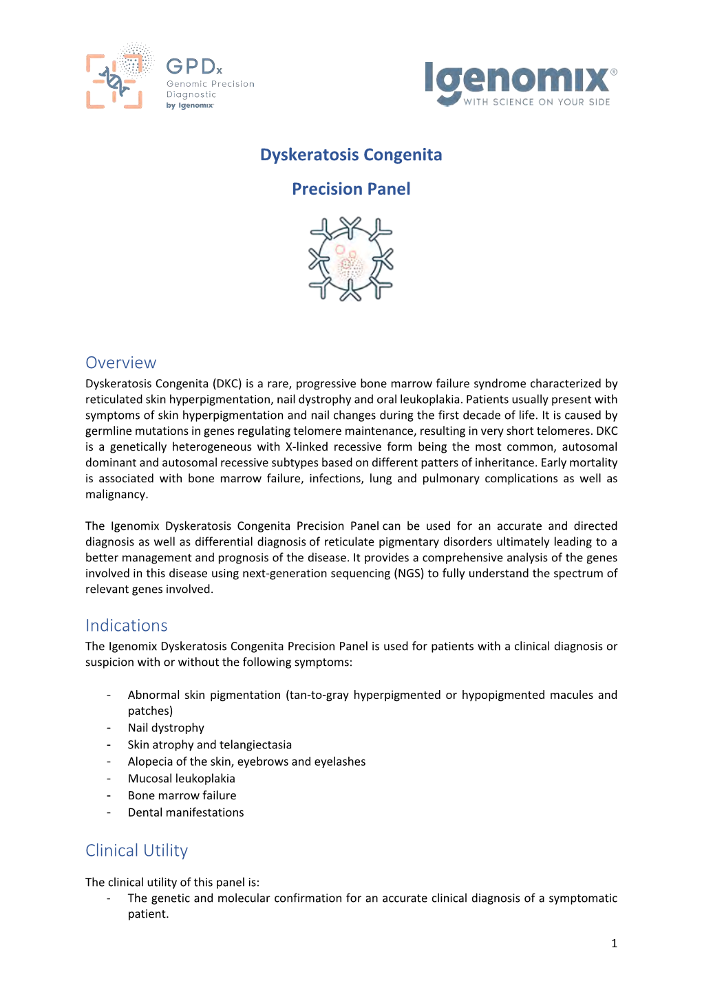 Dyskeratosis Congenita Precision Panel Overview Indications Clinical