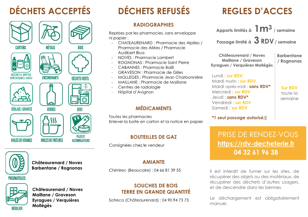 Déchets Acceptés Déchets Refusés Regles D'acces