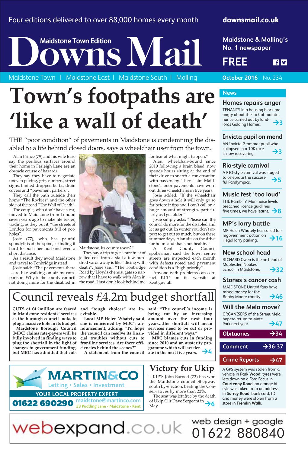 Town's Footpaths Are 'Like a Wall of Death'