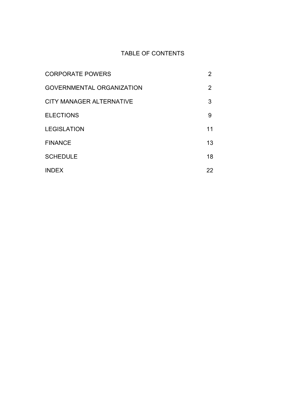 Table of Contents